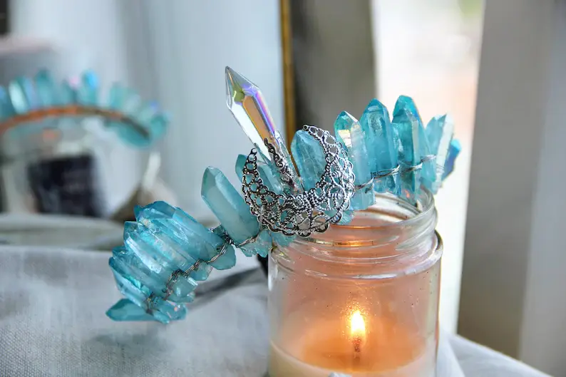 GenY Studio - Venta al por mayor Tiara - Mujer - Corona de cristal océano azul | Cordelia hija del mar6