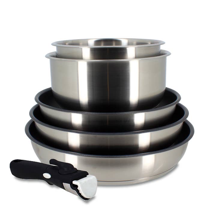 Set de 6 pièces iris en acier inoxydable et poignée amovible pour la vente par Menastyl