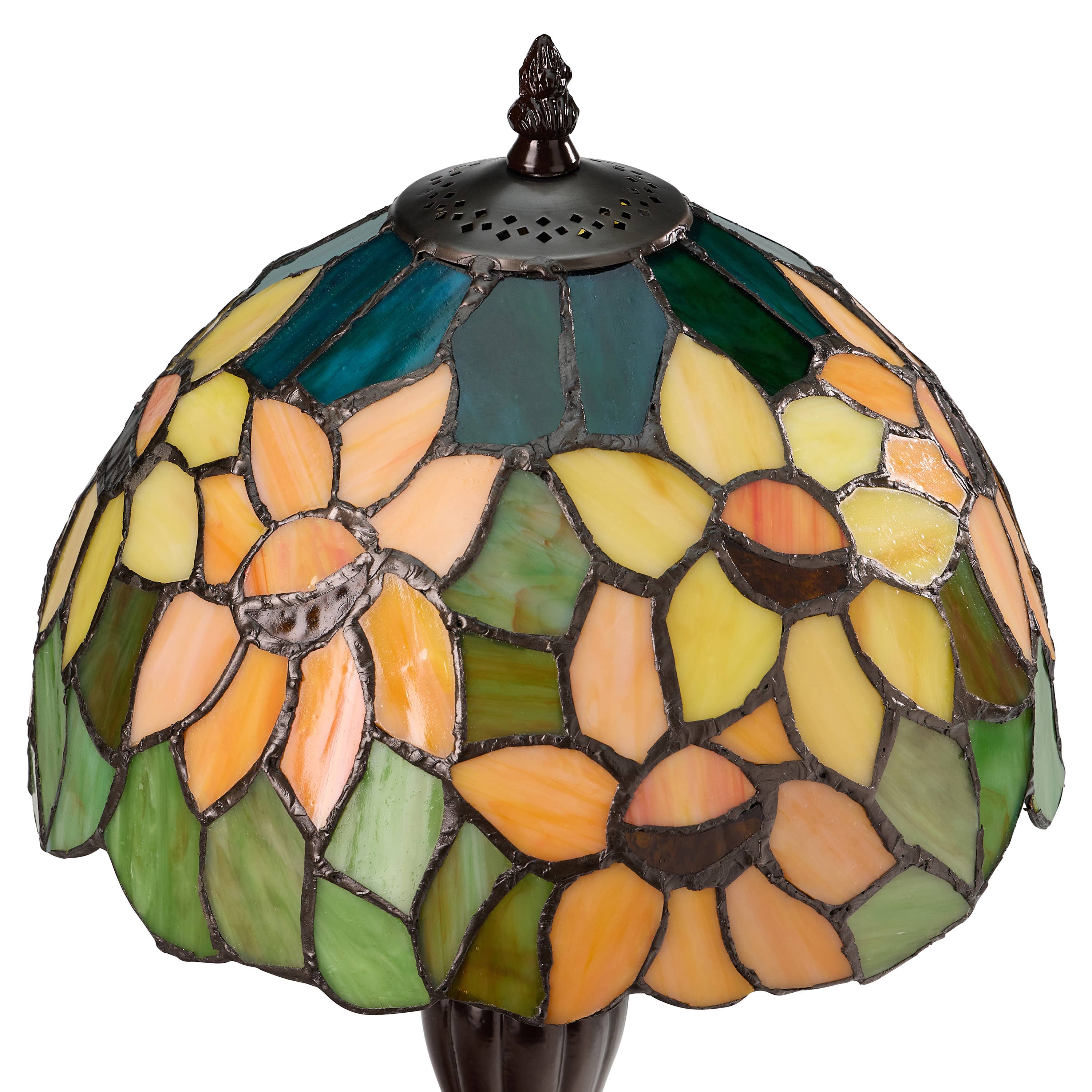 River of Goods - Wholesale Accent/Desk Lamp - 16.5"H Sunflowers Stained Glass Candlestick Table Lamp8