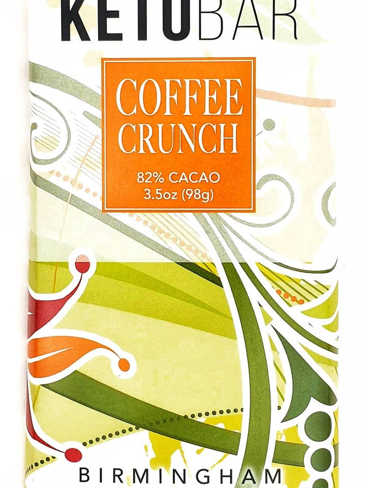 KetoBar Croquant Café 82% Cacao 3,5oz (100g) pour la vente par Birmingham Chocolate