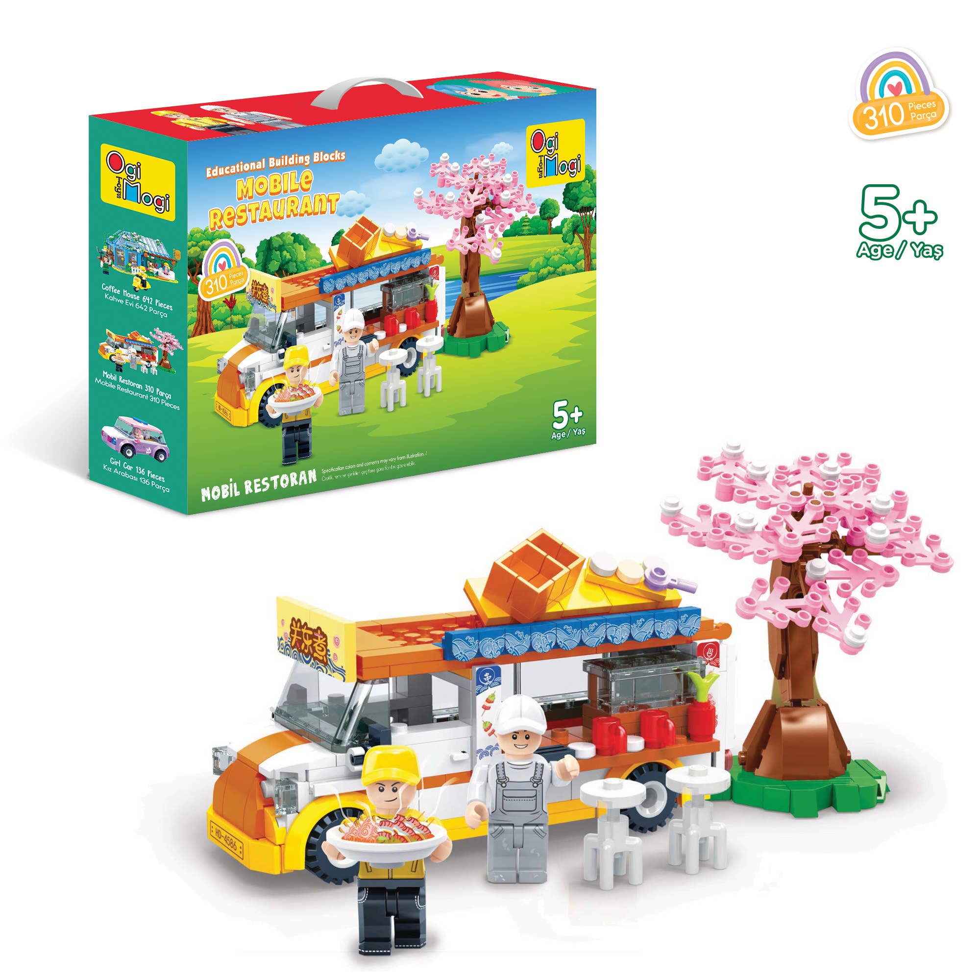 Multi Colored Ogi Mogi Mobile Restaurant Building Blocks Set 310 PCS, Compatible with Lego for wholesale on Faire0