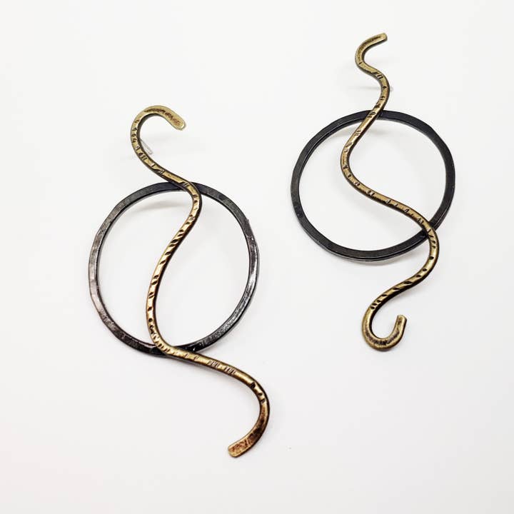 Circle Snake Studs for wholesale by Daisy Metalworks