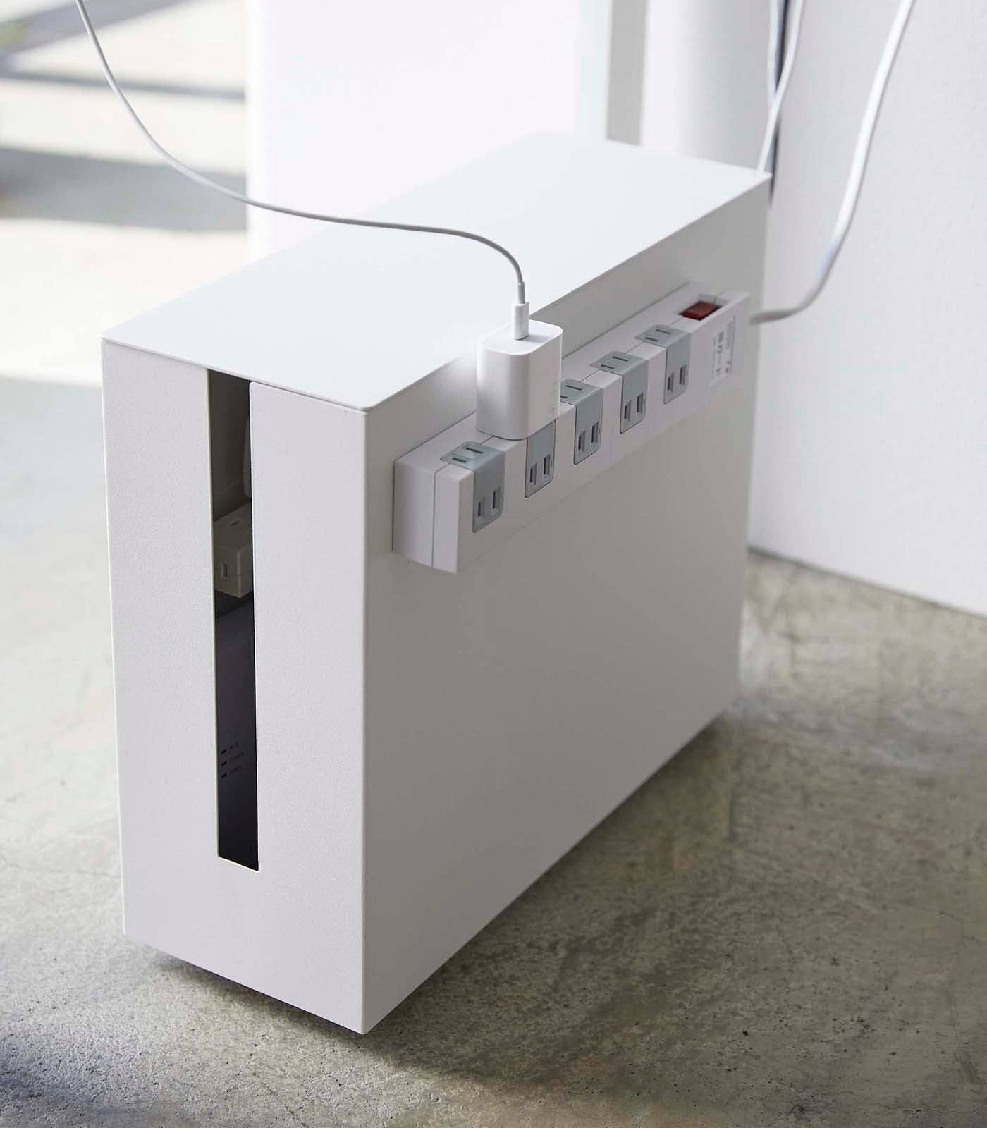 Yamazaki Home - Wholesale Desk Organizer - Tower Rolling Cable Management Rack - Steel7