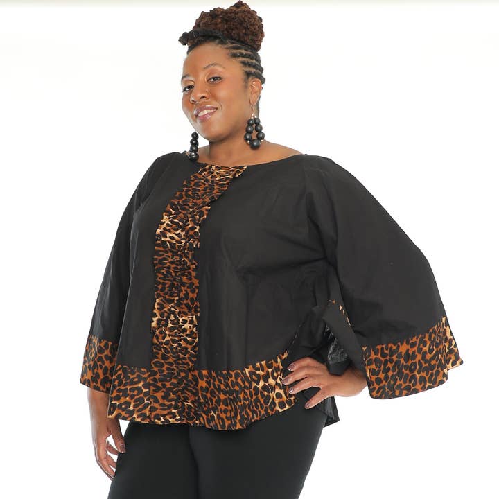 KaraChic – wholesale Tunic – Women’s – Women's African Print Poncho Style Tunic Top 100% Wax Cotton5