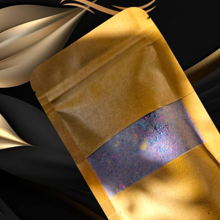 Black Cedar & Myrrh Bath Dust – 70g Kraft Bag for wholesale by BERTISA