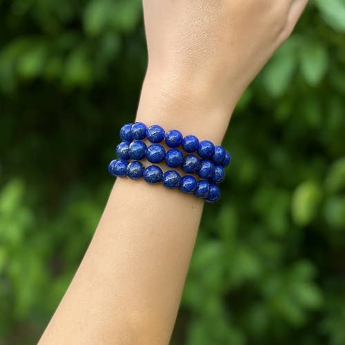 Lapis Lazuli Gemstone Bead Bracelet | The Stone of Intuition and other Purchase Wholesale lapis bracelet. Free Returns & Net 60 Terms on Faire trending on Faire.