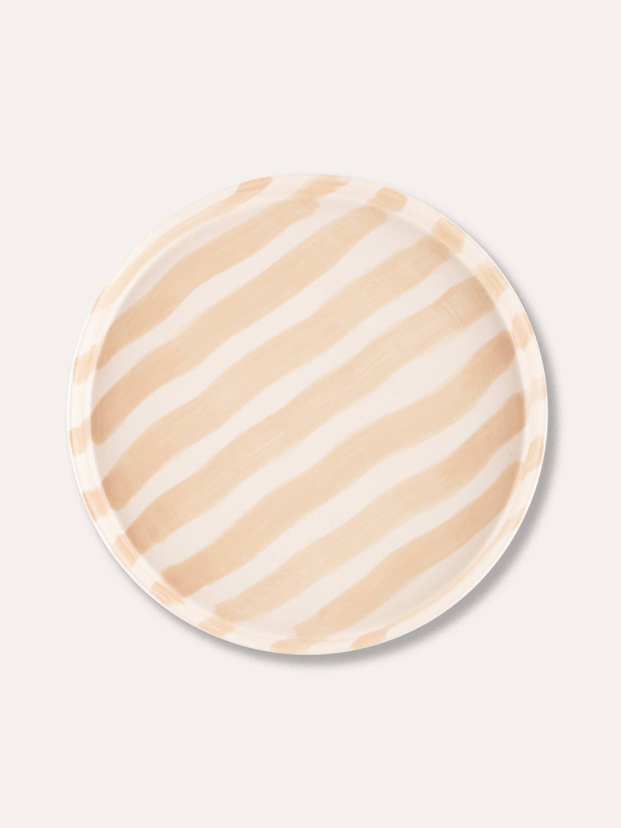 Magazin Minori - Vente Assiette - Assiette Teller Stripes - beige bohème0