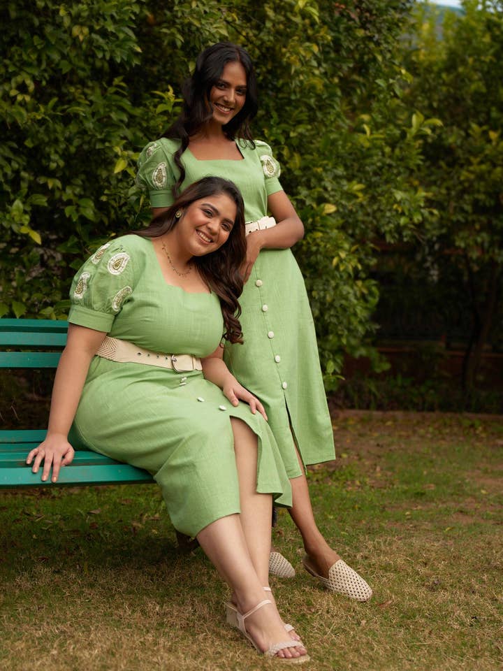 Paisley Dress - Hand-Embroidered Statement Sleeves for wholesale by Transcend