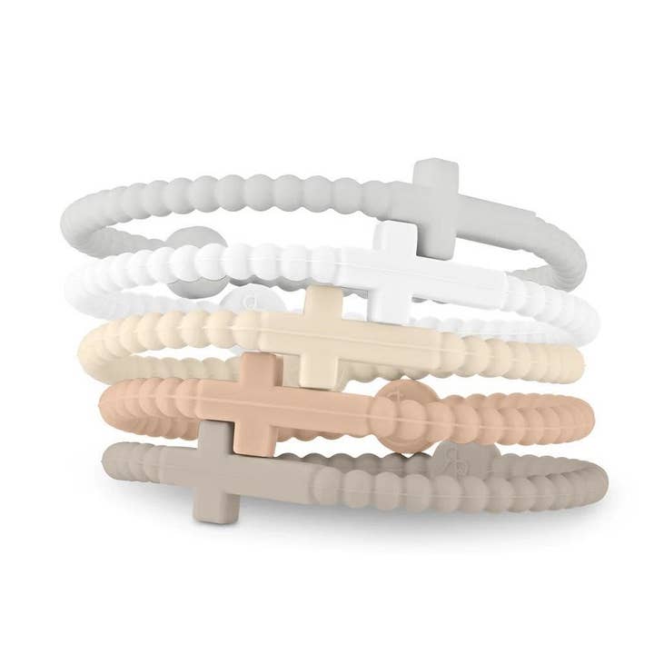 ASSORTED ,,.....5pcs Jesus Cross Silicone Bracelet Pack Of 8 Sets SI-2915 for wholesale on Faire4