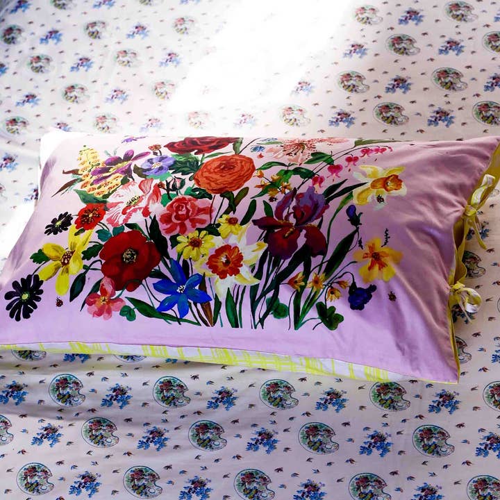 Lazybones – wholesale Örngott – Rainbow Floral Pink örngott set *ekologisk bomull1