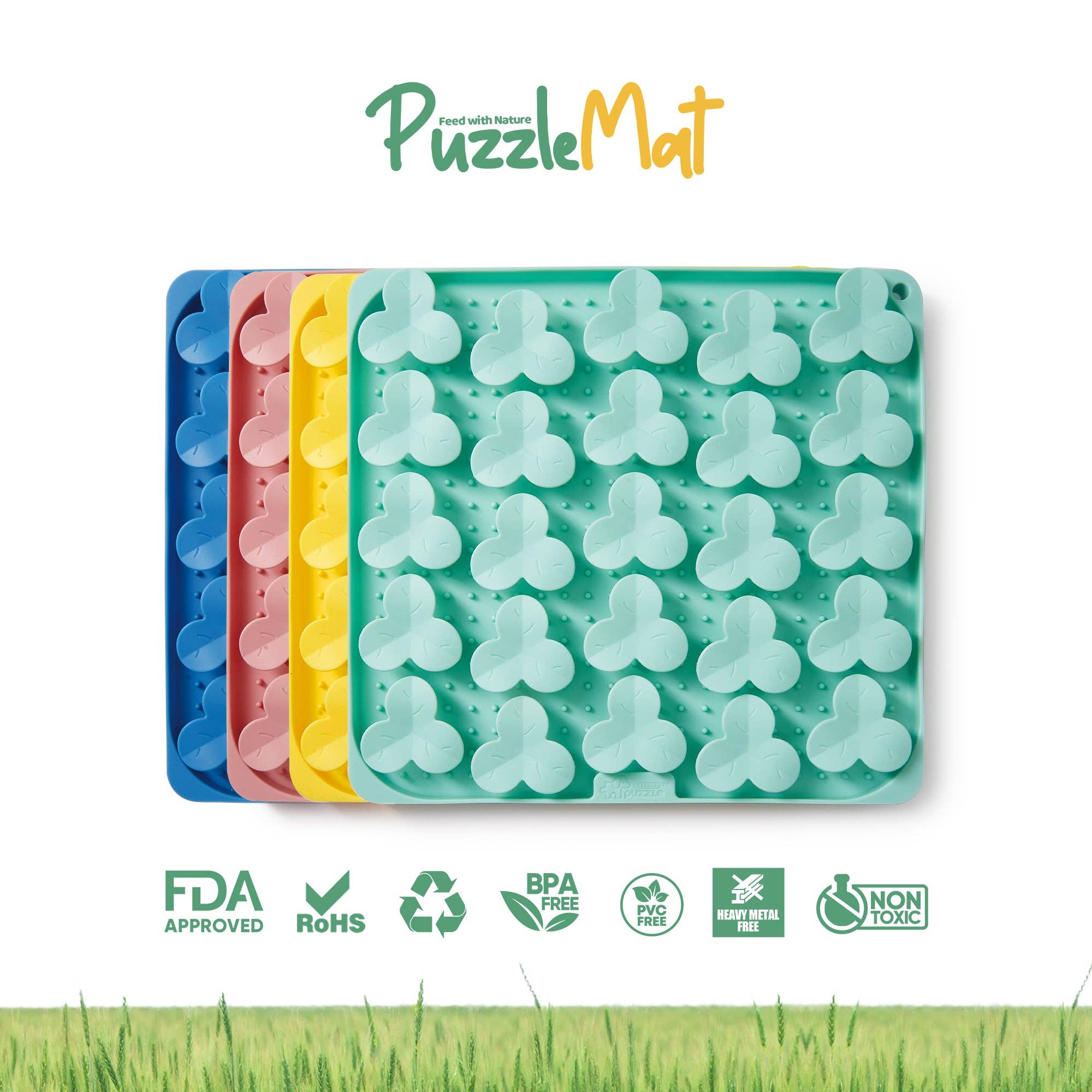 Pet Future llc – wholesale Husdjursskål - Katt och hund – Puzzlematta för hundar i grönt – långsammatningsskål7