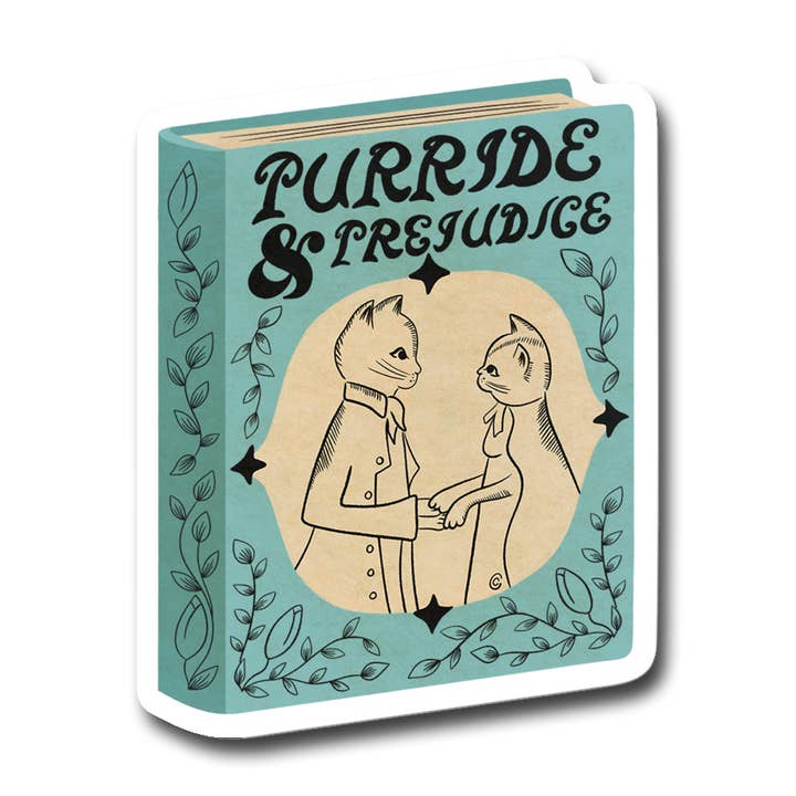 Adesivo in vinile con gioco di parole "Purride and Prejudice" per la vendita all'ingrosso da parte di Fly Paper Products