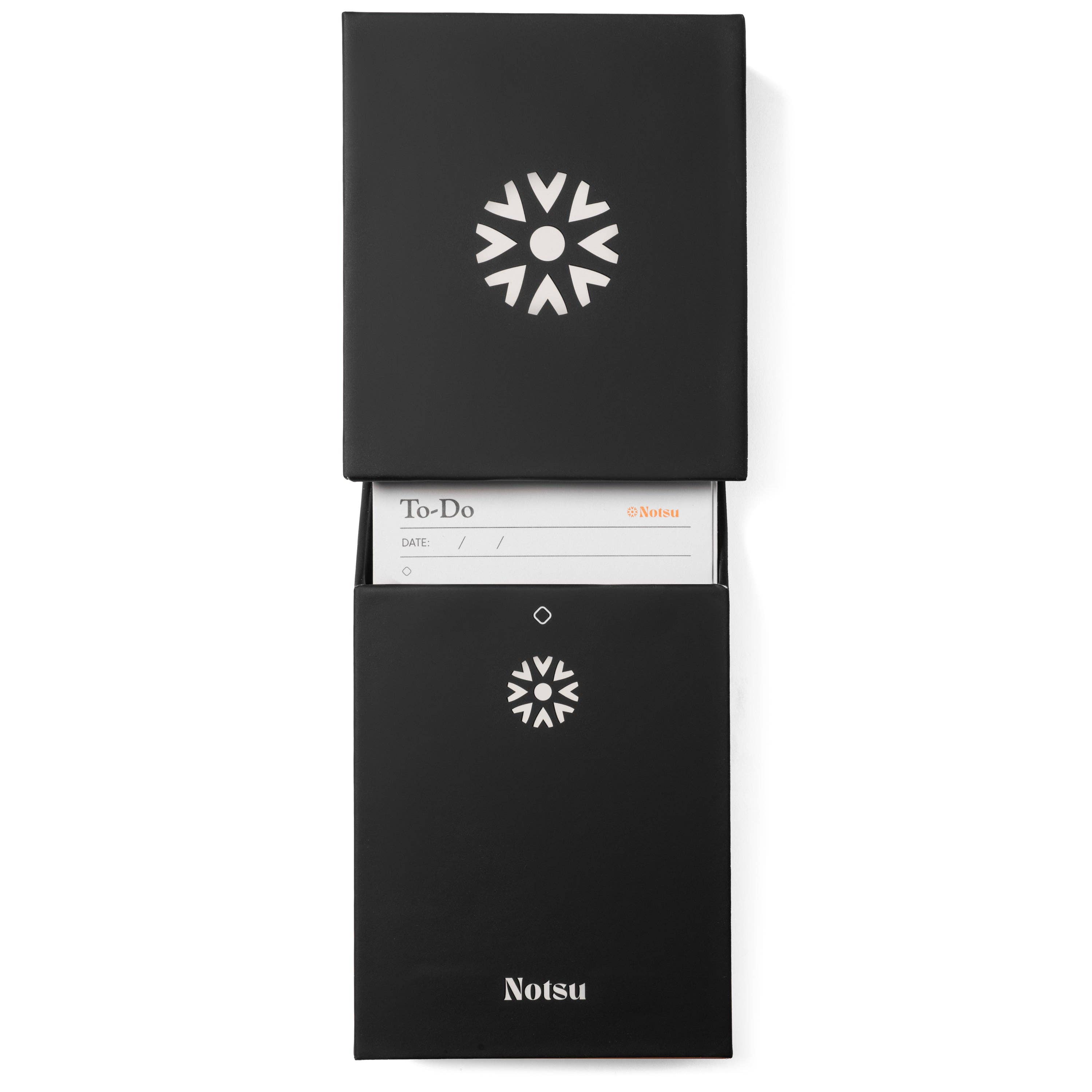 Notsu - Wholesale Desk Organizer - Centre Rise To-Do Card Stand & Box Set (Black) | Refillable7