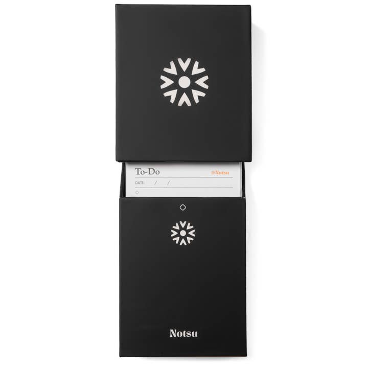 Notsu - Wholesale Desk Organizer - Centre Rise To-Do Card Stand & Box Set (Black) | Refillable7