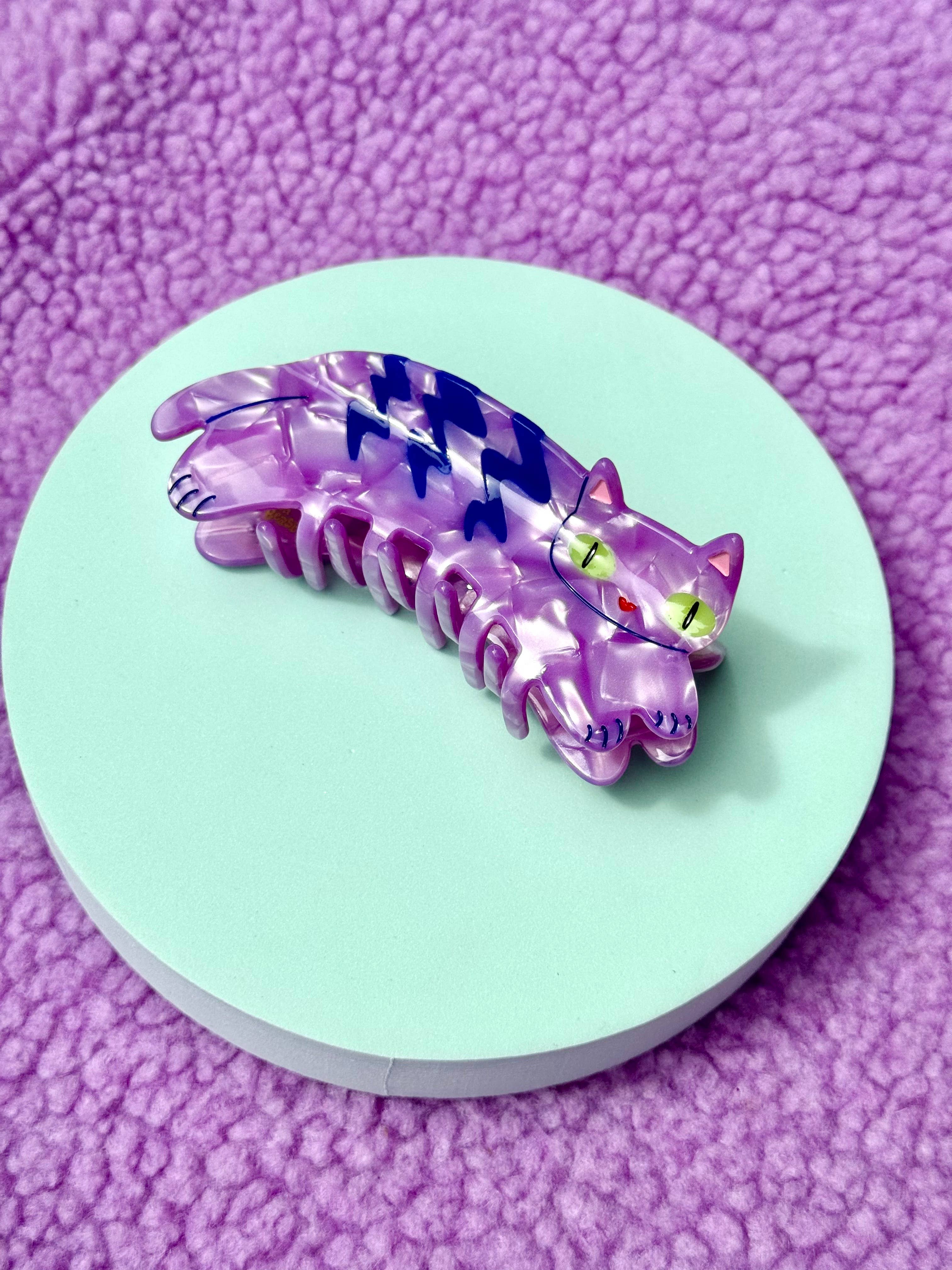 Peach Beast - Wholesale Hair Clip - Women's - Purple Tabby Cat Hair Claw6
