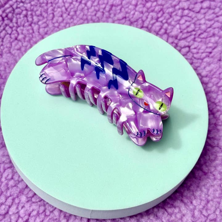 Peach Beast - Wholesale Hair Clip - Women's - Purple Tabby Cat Hair Claw6