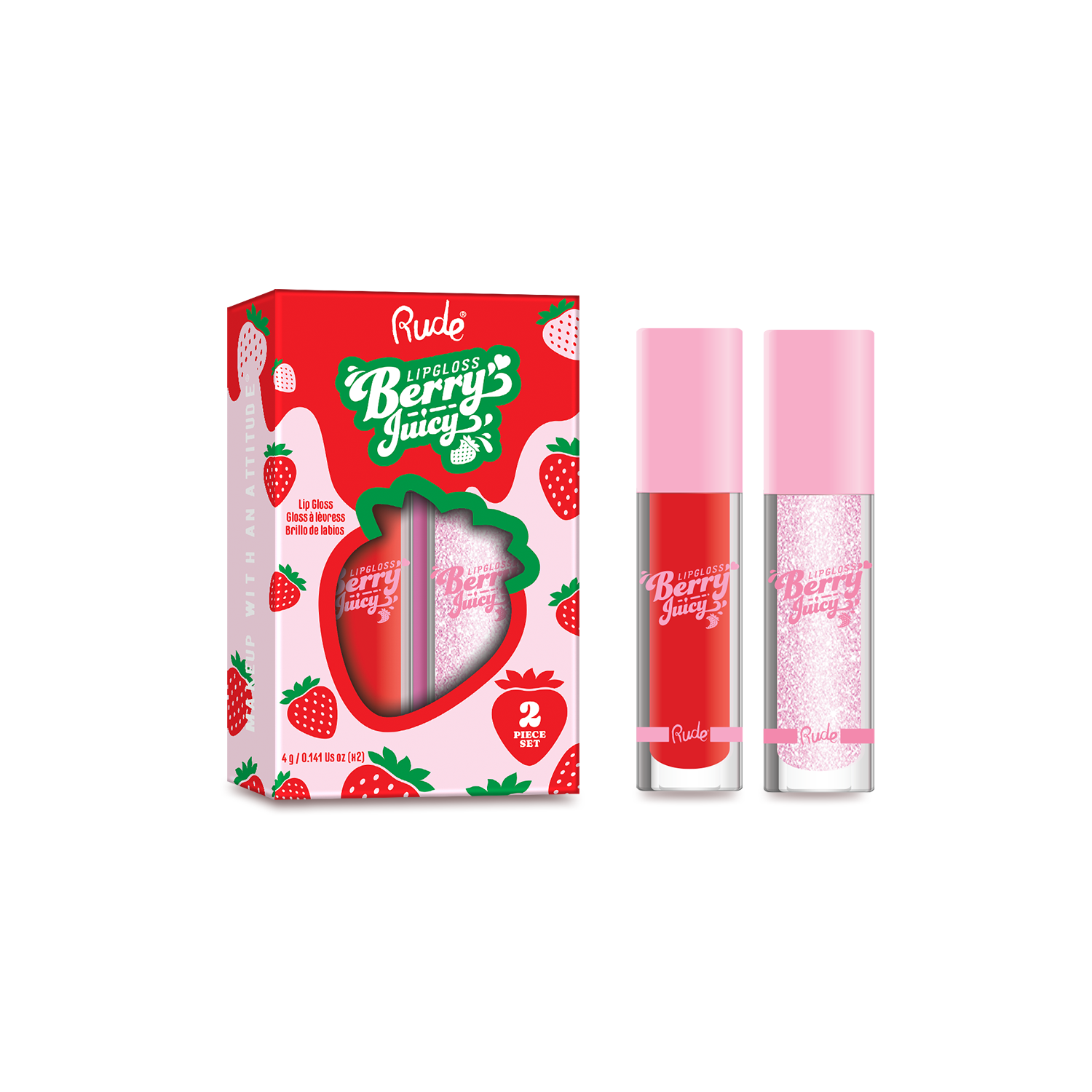 Rude Cosmetics - Wholesale Lip Gloss - Berry Juicy Lip Gloss Duo0