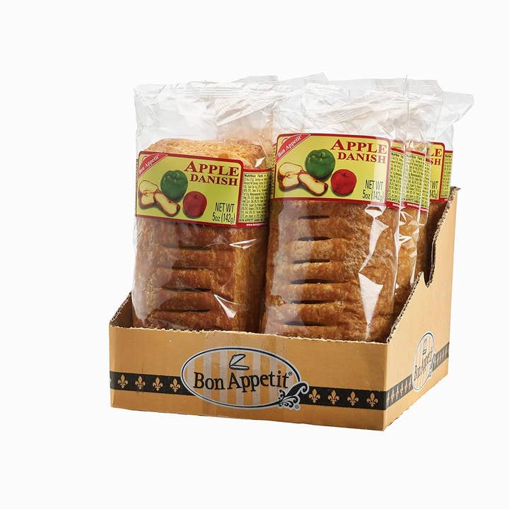 Shop The King - Wholesale Snack Bar - Bon Appetit Apple Danish, 5 oz - Sweet and Fruity Pastry (Pack of 8)