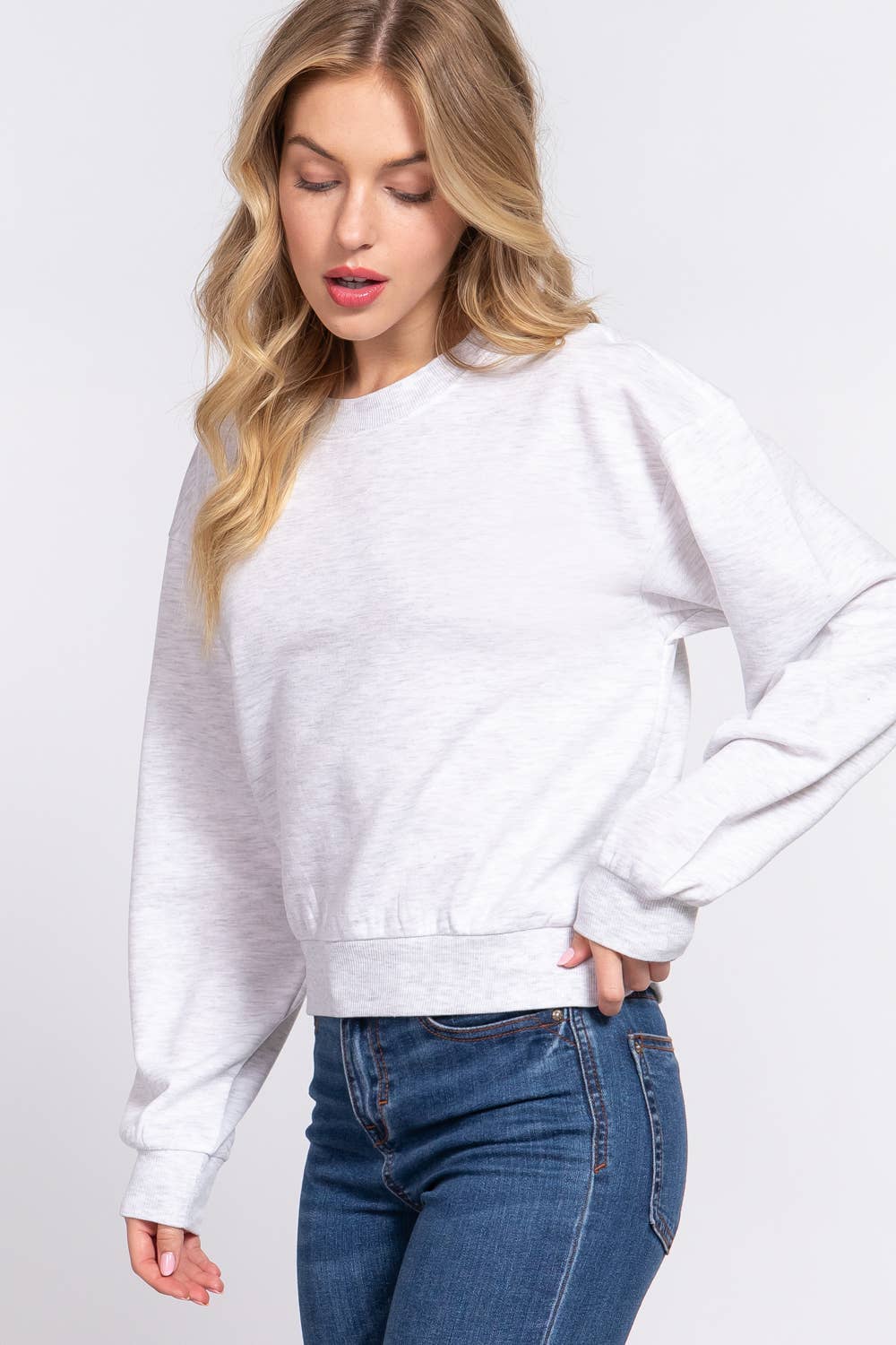 Active Basic | Active USA – Engroshandel Sweatshirt - Dame – Crop sweatshirt med rund hals og lange ærmer38