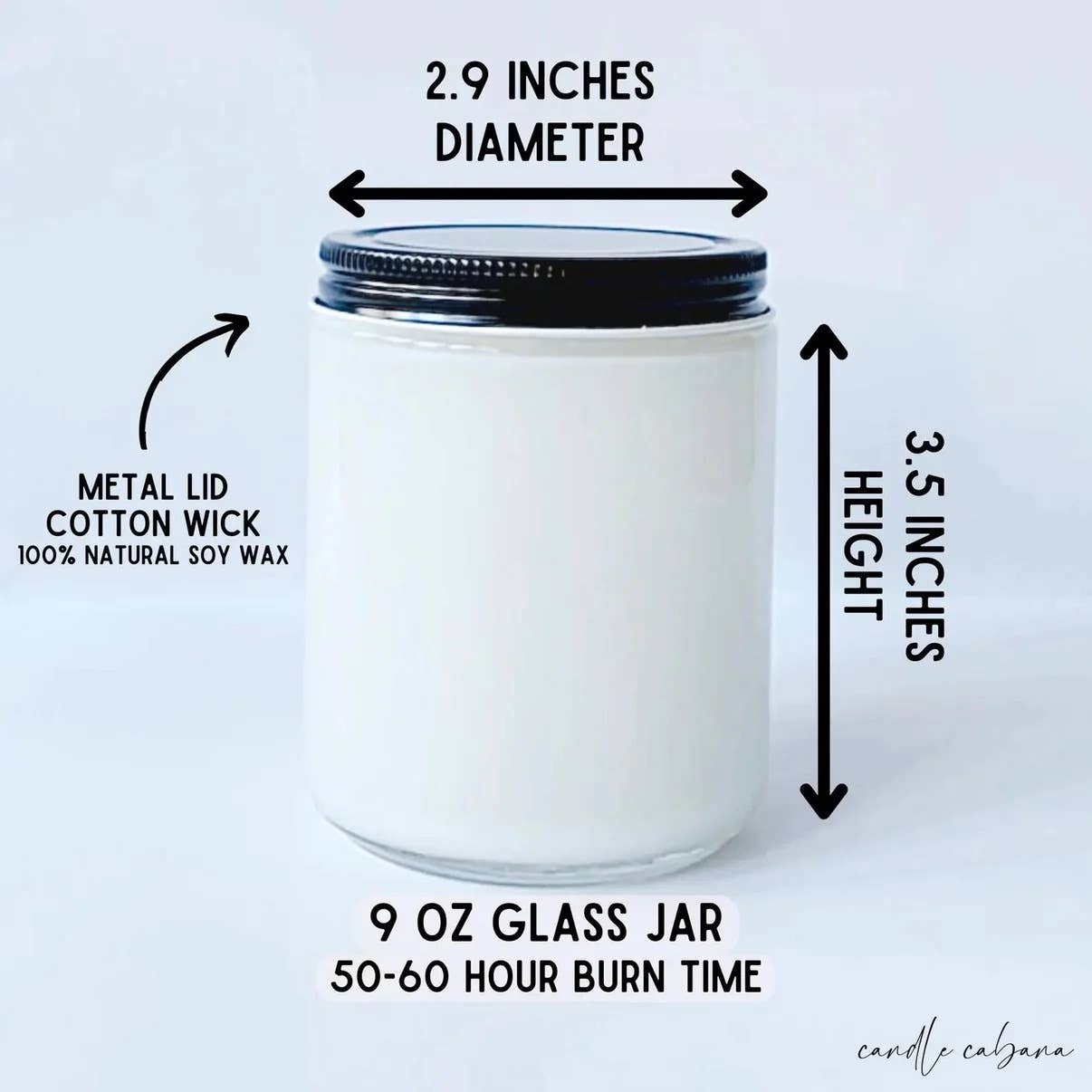 Candle Cabana - Venta al por mayor Velas en tarros - IVF Got This - Vela de soja natural - Vegana1