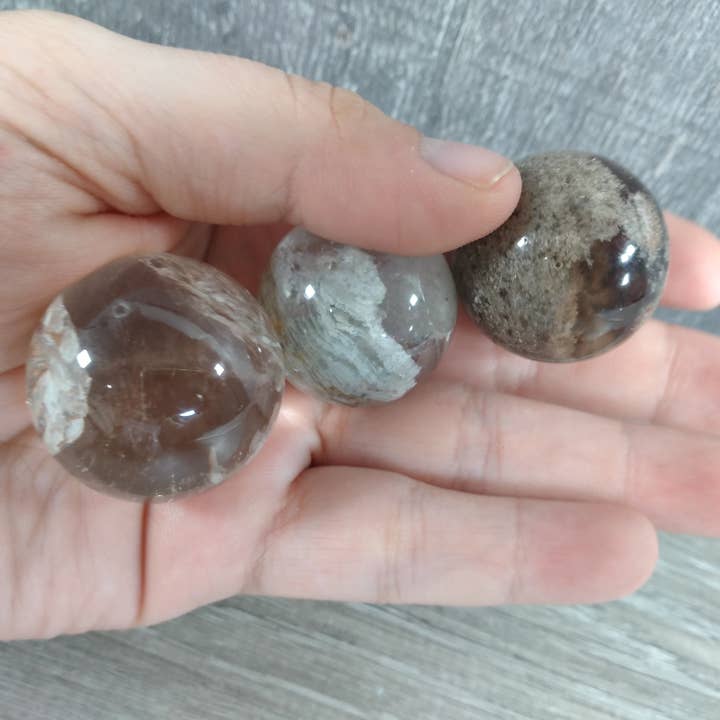 Keystone Crystals - Wholesale Spiritual Stone/Crystal - Tanzania Rutile & Garden Quartz Sphere 1 LB Lot