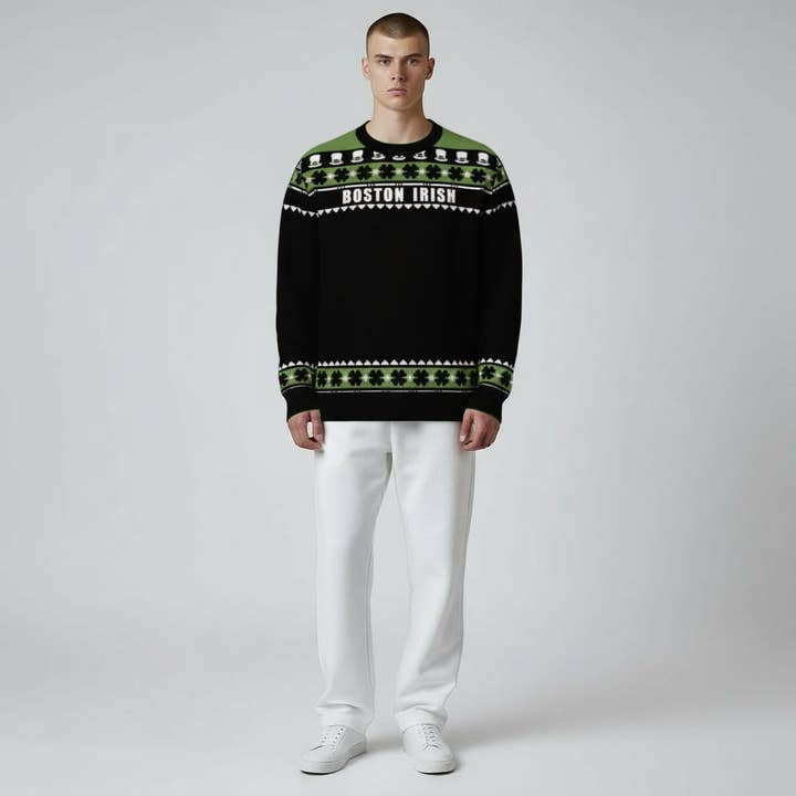 St Patrick's Day: Crewneck Sweater - Boston Irish for wholesale by The Placemaker Project