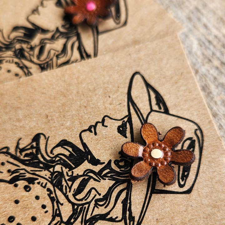 Cocklebur & Co. - Wholesale Hat Accessory - Women's - Hat Pin - Genuine Leather Flowers2