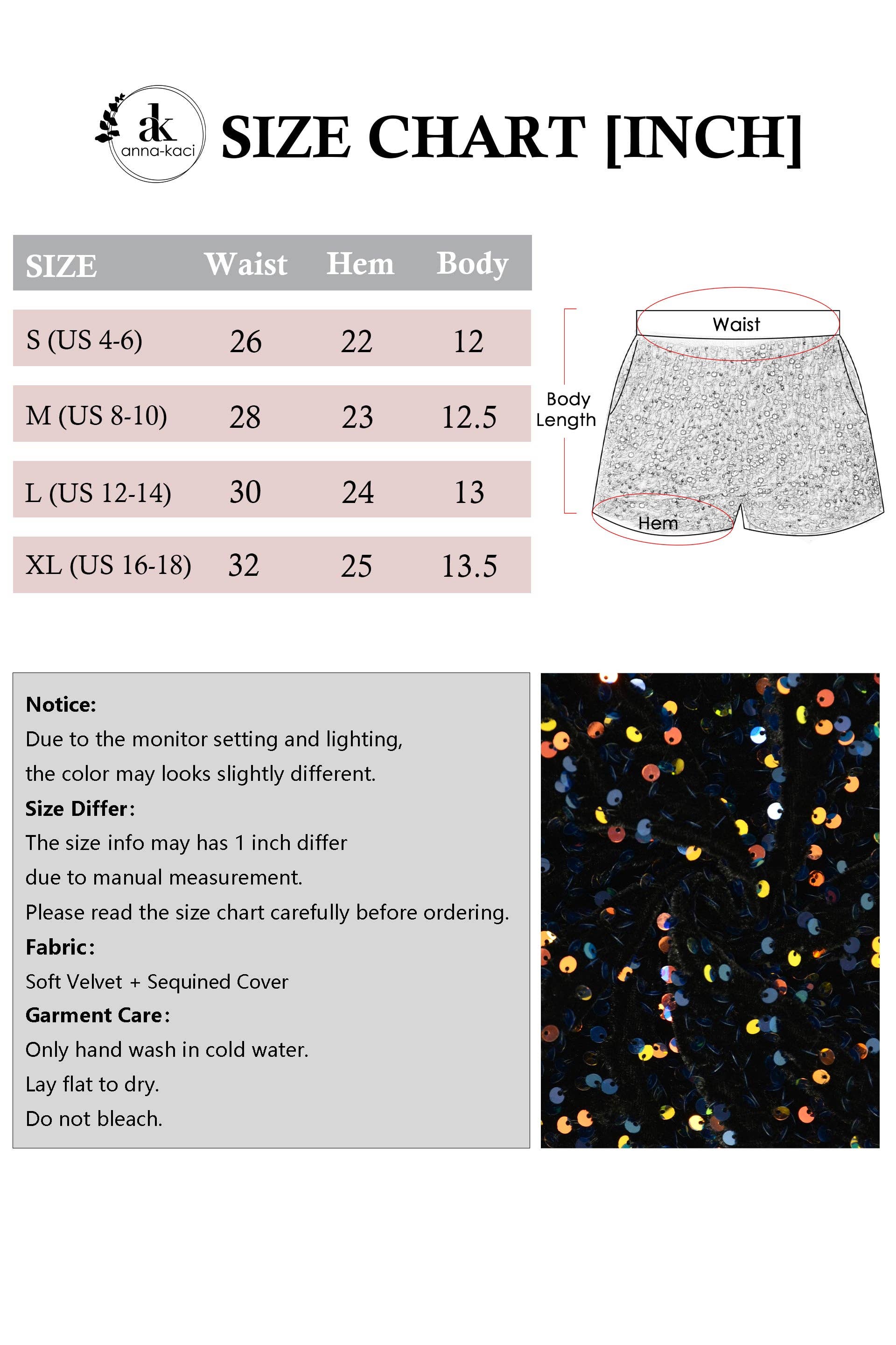 Anna Kaci Wholesale - Wholesale Shorts - Women's - Sparkly Sequin Shorts Elastic Waist with Pockets35