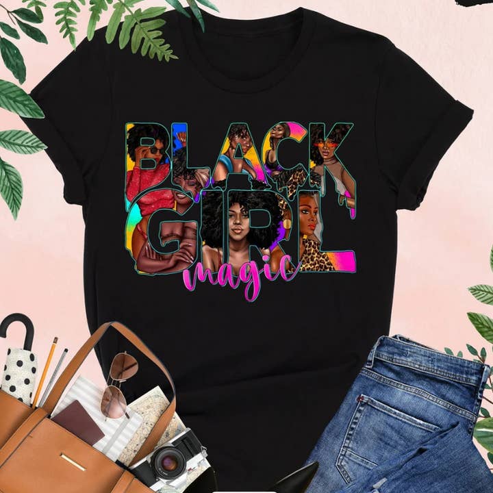 Black Girl Magic Shirt, Black Girl Shirt, Afro Women Shirt, for wholesale on Faire0