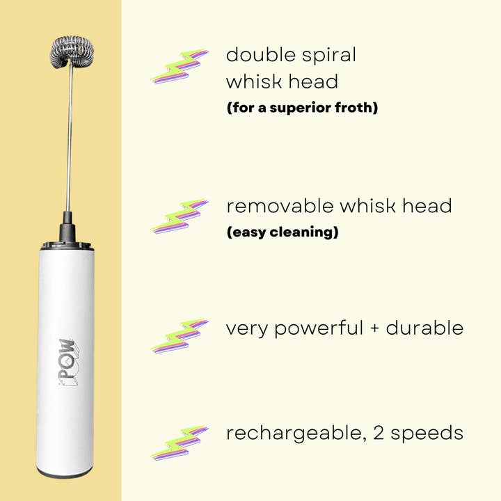 Pow - Wholesale Whisk - Wonder Whisk | USB Rechargeable, 2-Speed Electric Frother2