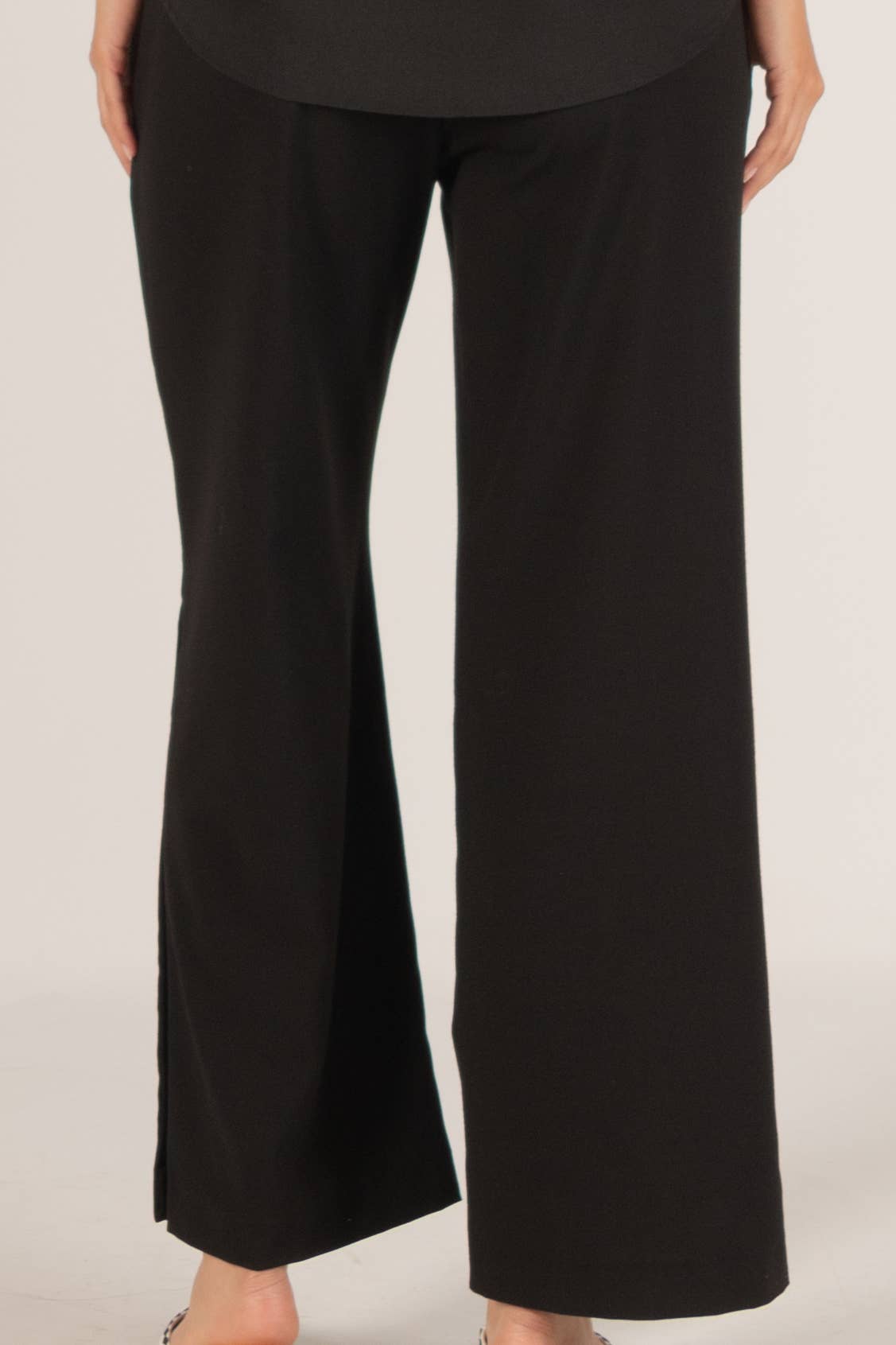 Before You Collection - Wholesale Pants - Women's - Woven Wide Leg Elastic Waist Side Slit Pants4