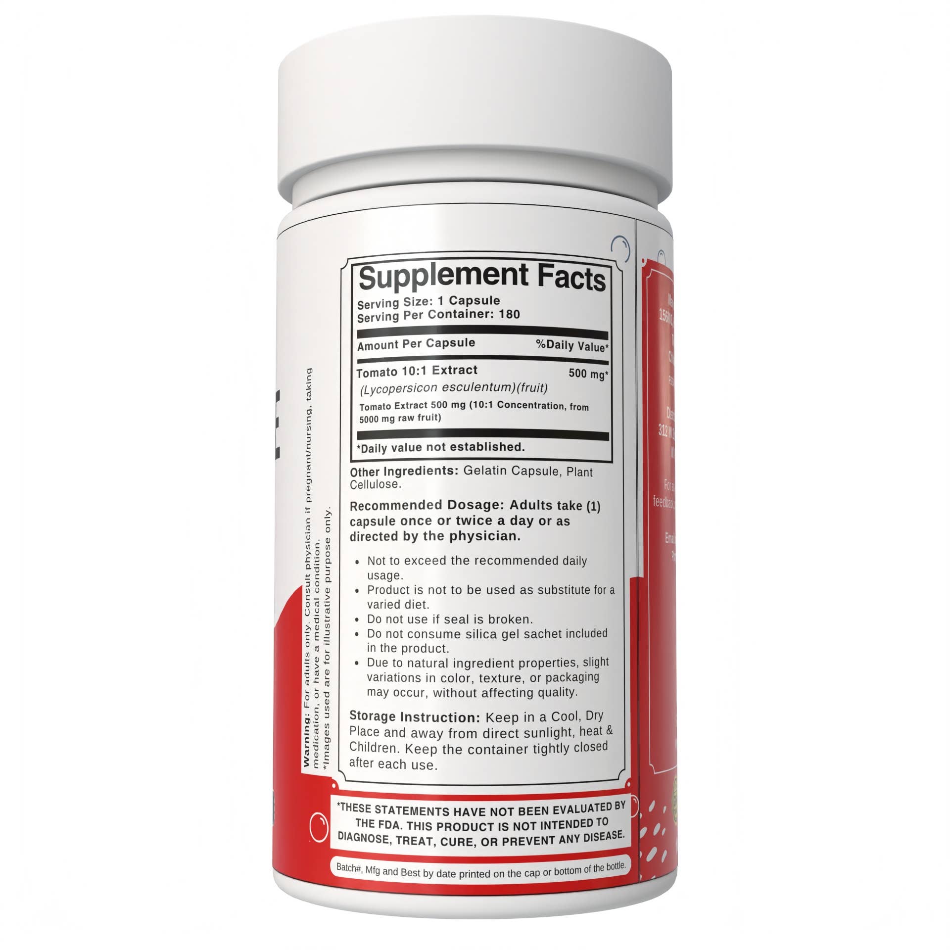 Bloofah - Wholesale Oral Supplement/Vitamin - Lycopene Supplement 500mg Tomato Fruit Extract Capsules  8