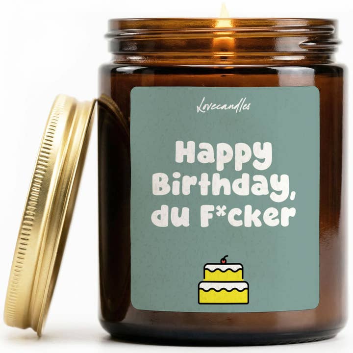 Bougie parfumée à la vanille - Joyeux anniversaire, espèce d'enfoiré pour la vente par Lovecandles