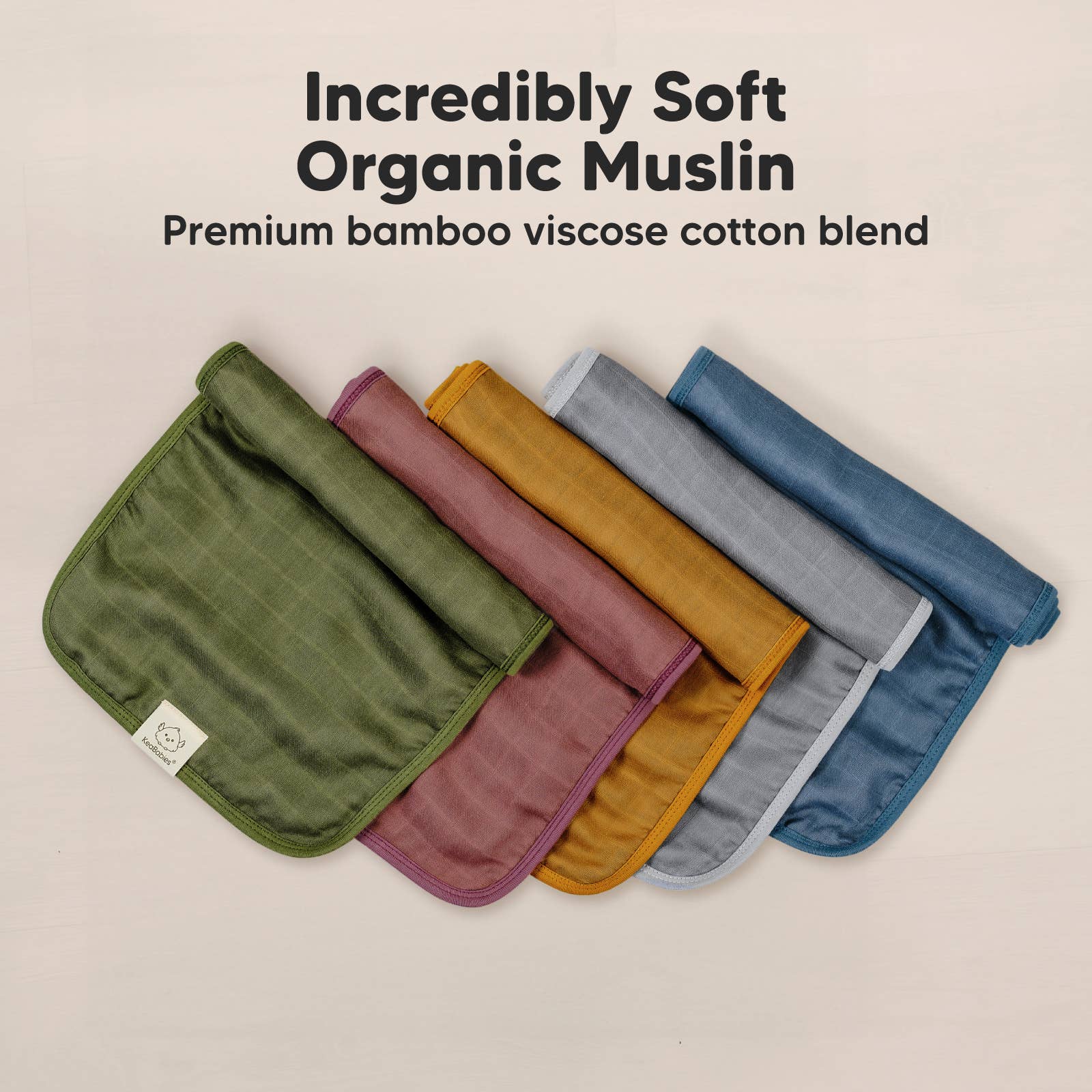Corales KeaBabies Paquete de 5 Pañuelos de Muselina Lumi para Bebés Niños y Niñas de venta al por mayor en Faire3