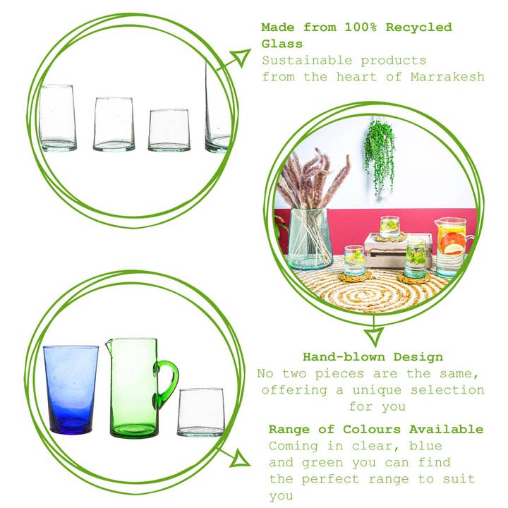 Rinkit Ltd - Wholesale Drinking Glass/Cup - Nicola Spring Merzouga Recycled Tumbler Glass 200ml Clear