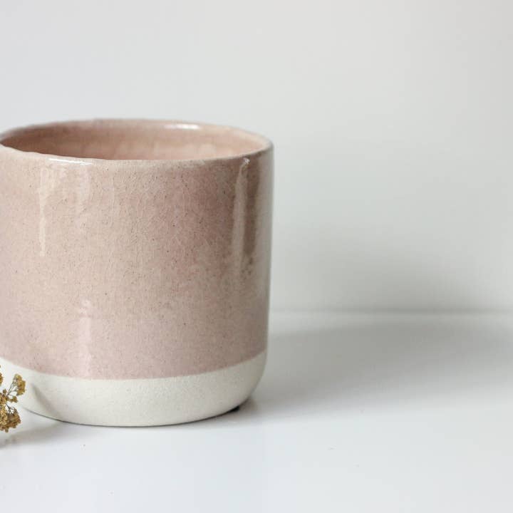 Sprout & About - Wholesale Plant Pot - Mini Blush Pink Ceramic Planter Pot with Crackle Glaze3