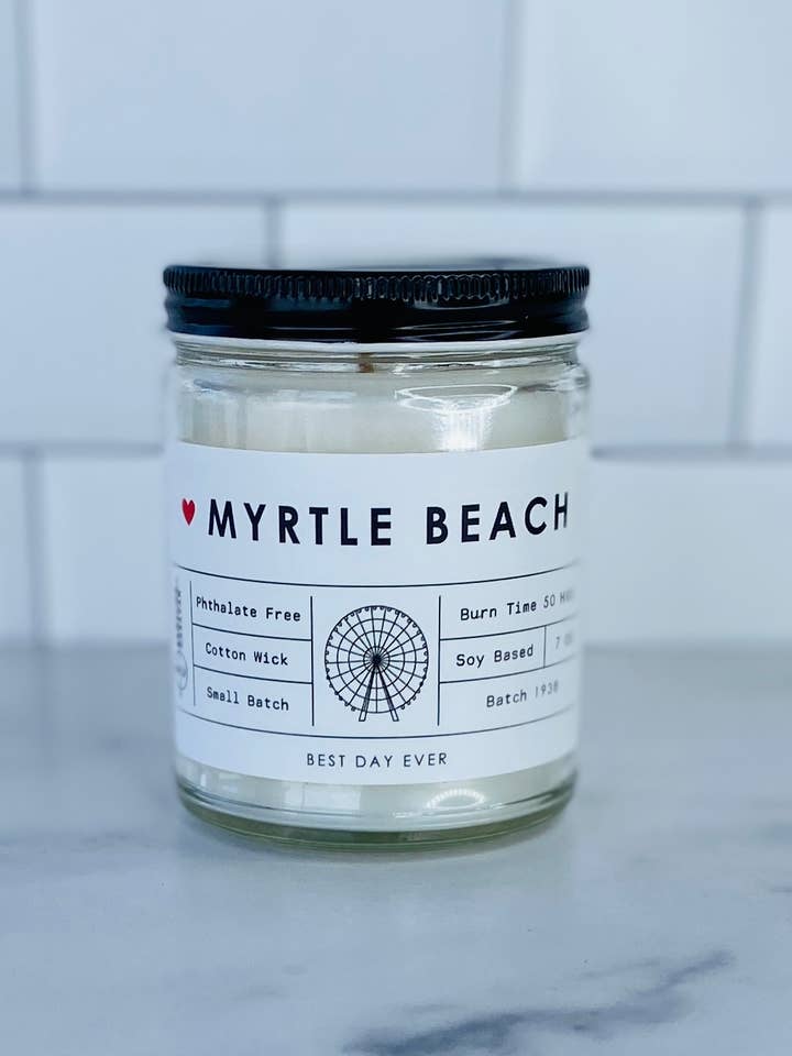 Myrtle Beach, SC Candle for wholesale by Rambling Caravan
