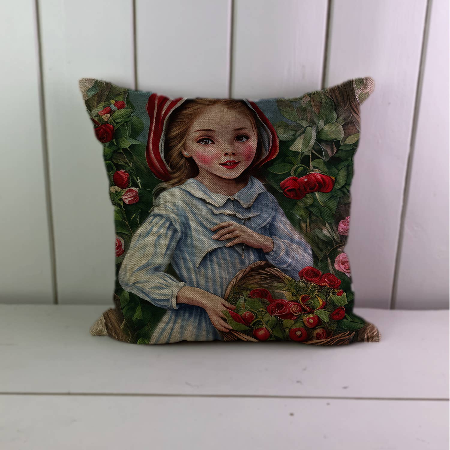 Hills Of Fabric – Großhandel Zierkissenbezug – Rotkäppchen-Märchen - Kissenbezug aus Leinen 0