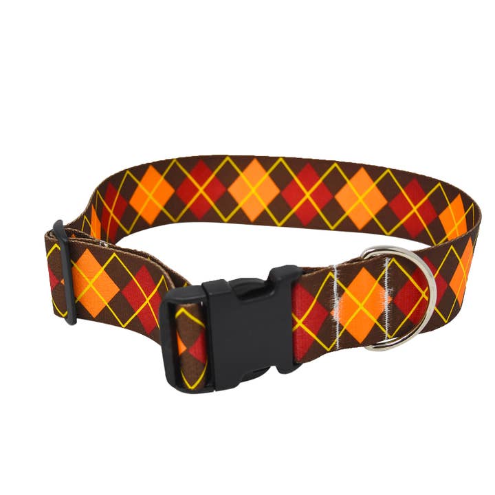 Fall Argyle Standard Collar for wholesale by Yellow Dog Design