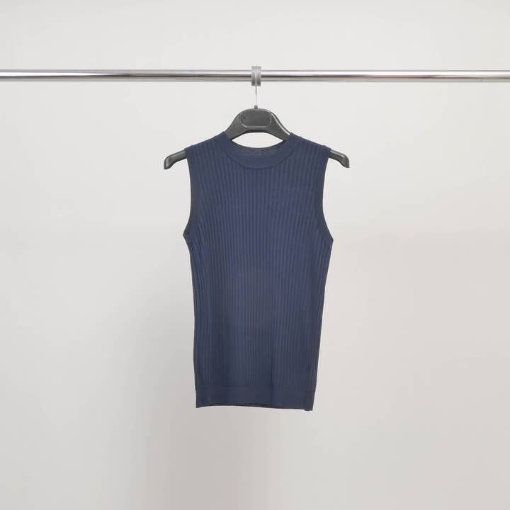 Cecile Wang - Wholesale Tank Top - Women's - Sleeveless ribbed tank top with round neck SVD80735