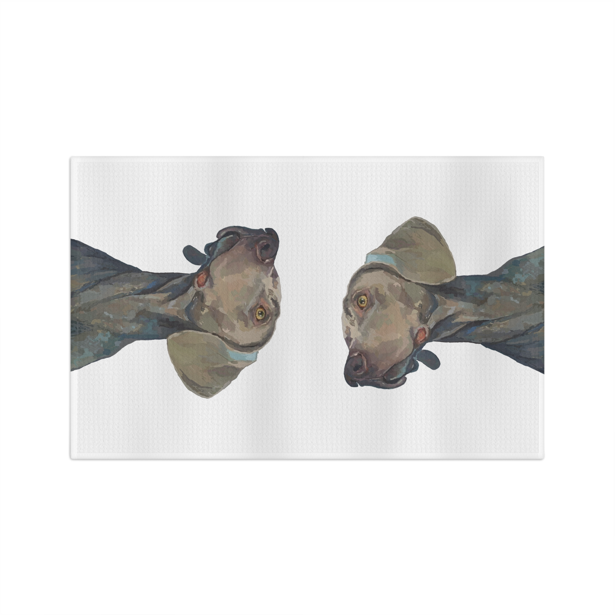 Blue Cava - Wholesale Tea Towel - Weimaraner “Blue” Microfiber Waffle Towel1