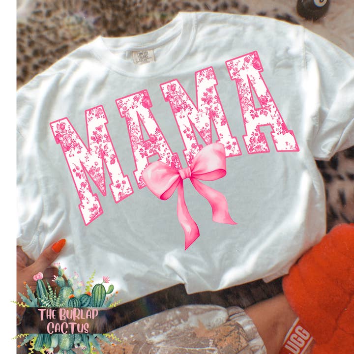Pink bow mama for wholesale by The Burlap Cactus