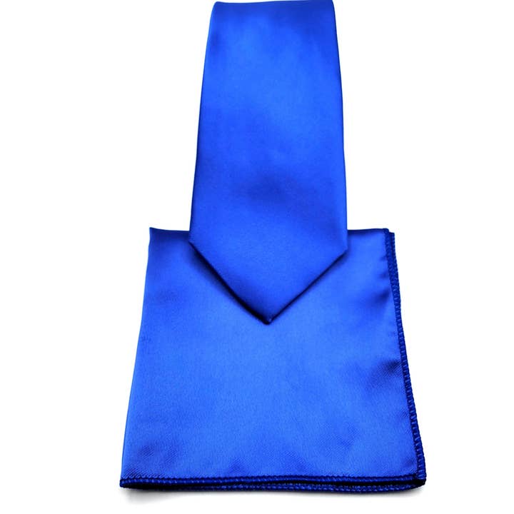 Kobaltblaue Krawatte und Einstecktuch für den Großhandel von The Upscale Banker