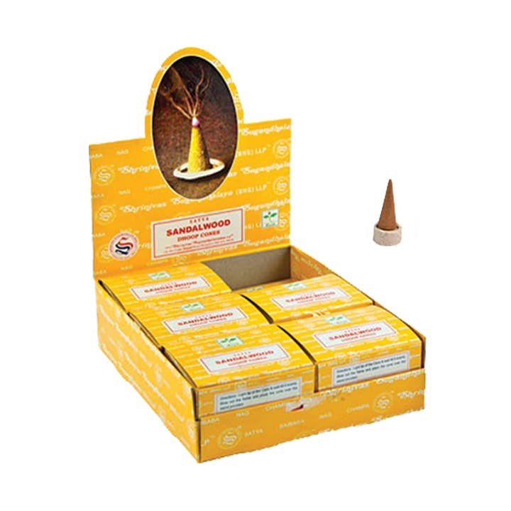 Satya - Sandalwood Nag Champa Dhoop Cones Display for wholesale by Designs by Deekay Inc.