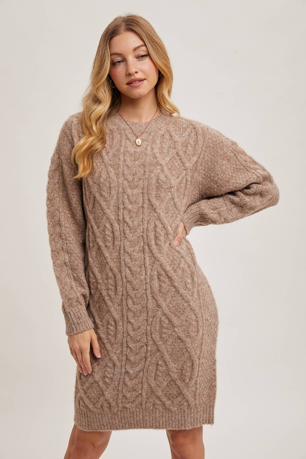 Bluivy - Wholesale Dress - Women's - CABLE KNIT SWEATER MIDI DRESS11