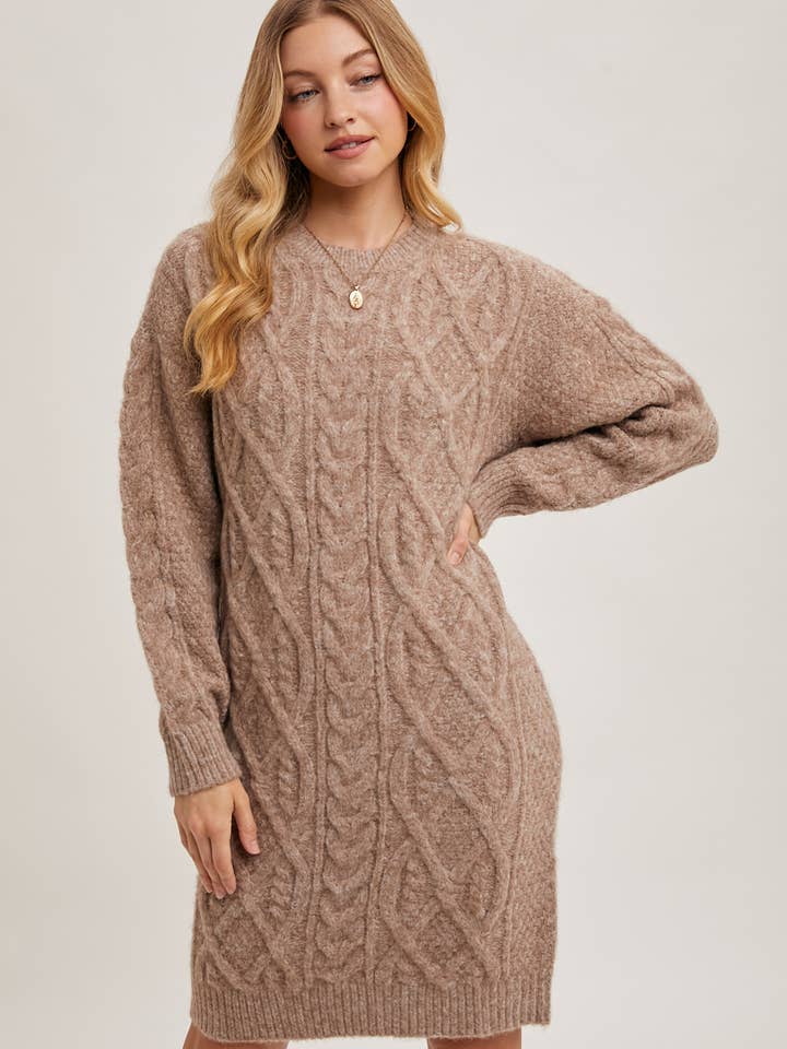 Bluivy - Wholesale Dress - Women's - CABLE KNIT SWEATER MIDI DRESS11