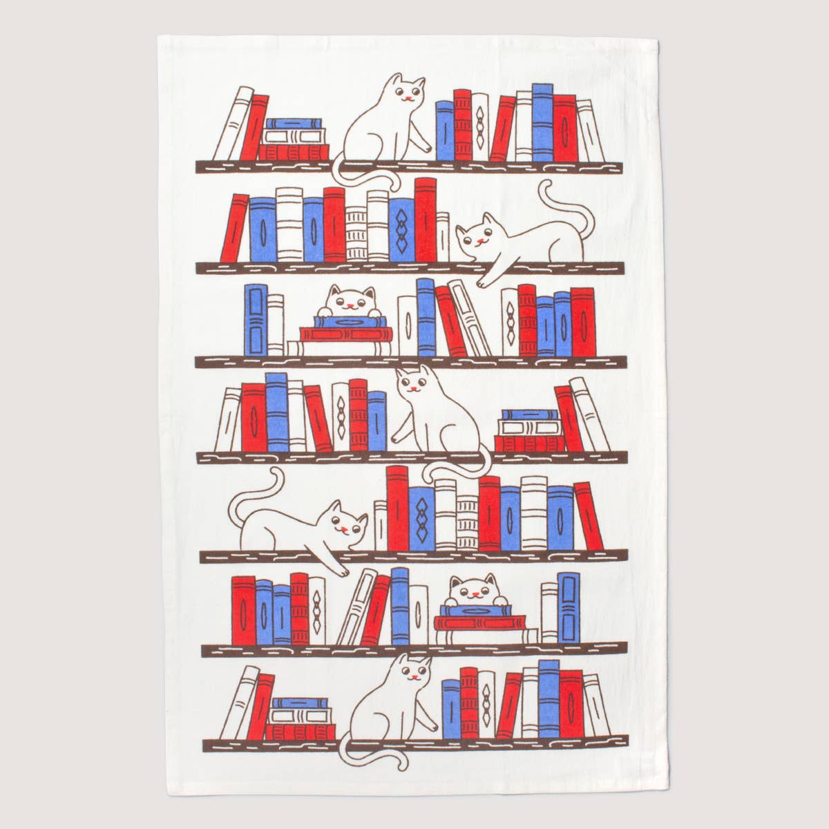 Seltzer Goods - Wholesale Tea Towel - Bookshelf Cats Tea Towel1