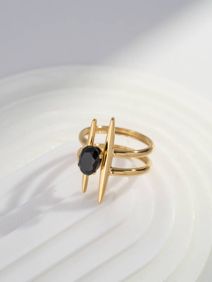 Contemporary Design Ring Stainless Steel Geometric Shape for wholesale by COSMOS