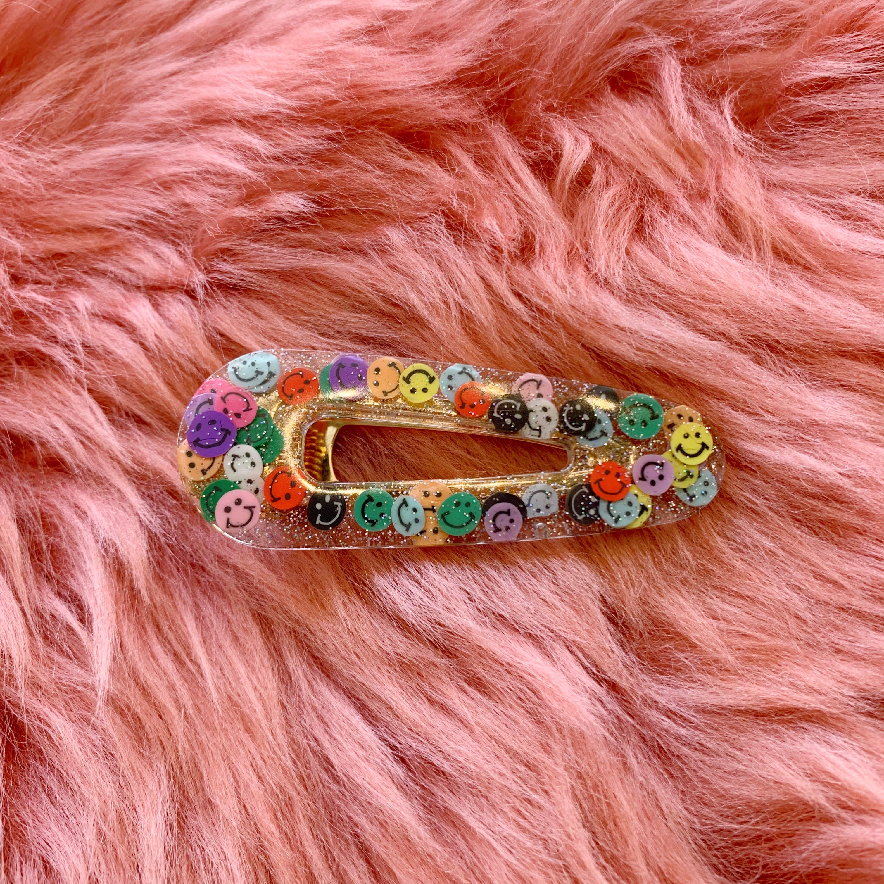 Coco's Musings - Wholesale Hair Clip - Women's - Rainbow Smiley Faces Hair Clips17