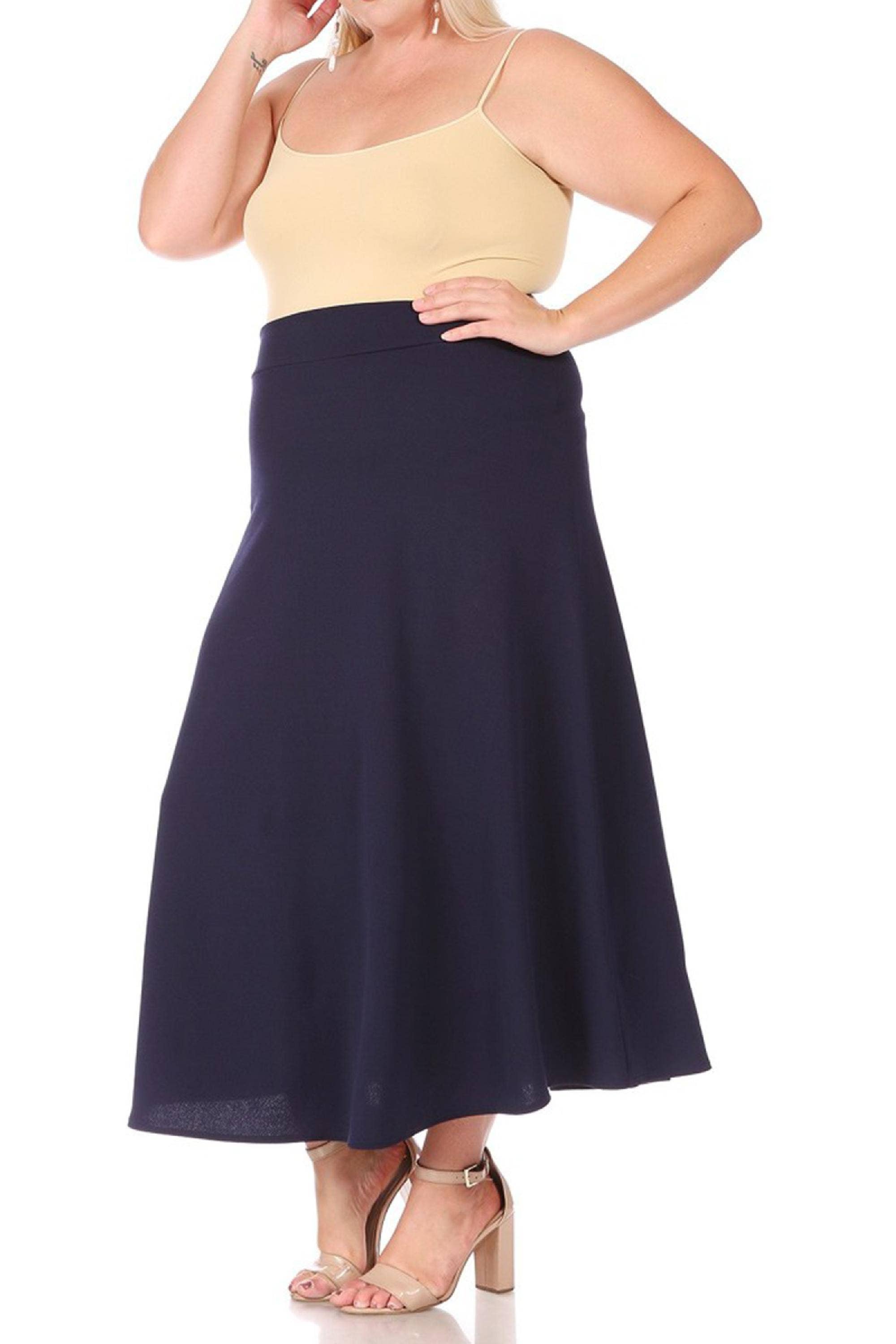 MOA COLLECTION - Wholesale Skirt - Women's - Women's Plus Size Flare A-line Long Skirt13